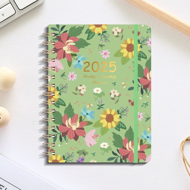 2025 Personalized Weekly And Monthly Planner Flower Schedule English Diary