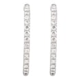 thumbnail image 2 of Sterling Silver Simulated White Cubic Zirconia 29.5mm Polished Cubic Zirconia Hoop Earrings, 2 of 2
