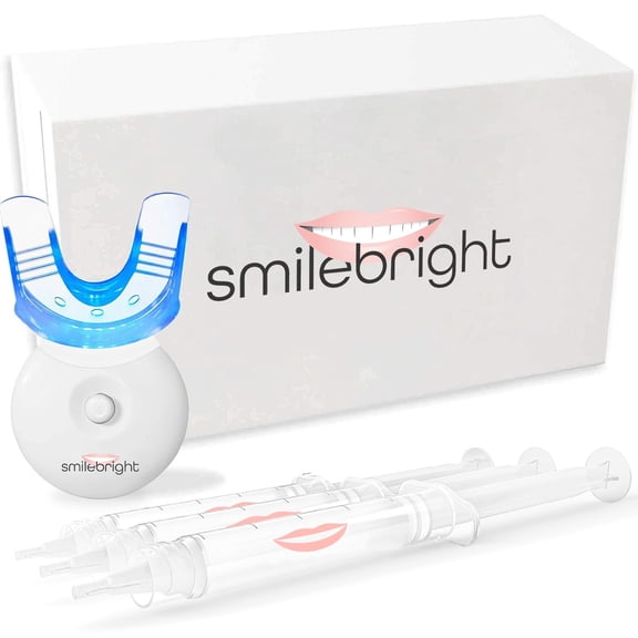 SmileBright 35% Carbamide Peroxide Teeth Whitening Kit with Light Tray, Strong Teeth Whitening Gel Coffee Tea Smoking Stain Removal