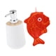 thumbnail image 5 of Dispensador de jabón con toalla, dispensador de loción para lavandería, baño y cocina. pescado rojo blanco, 5 of 9