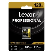 Lexar Professional GOLD Series 1800x SDXC UHS-II Memory Card , 128 GB
