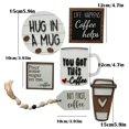 thumbnail image 4 of adviicd 1 Set Of Coffee Bar Decoration Logo Farmhouse Layered Tray Decoration Coffee Wood Logo Mini Coffee Cup Wood Pearl Ring Rural Layered Tray Kitchen Table Decoration Coffee Tier Tray, 4 of 5