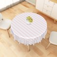 thumbnail image 3 of Tchckioa 70 Inch Round Tablecloth for Restaurant,Stain Proof Table Cloth Cover,Pink and White, 3 of 6