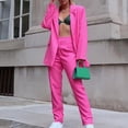thumbnail image 3 of Women’s Two Pieces Blazer Women's Long Sleeve Solid Suit Pants Casual Elegant Business Suit Sets Two-piece Suit, 3 of 5