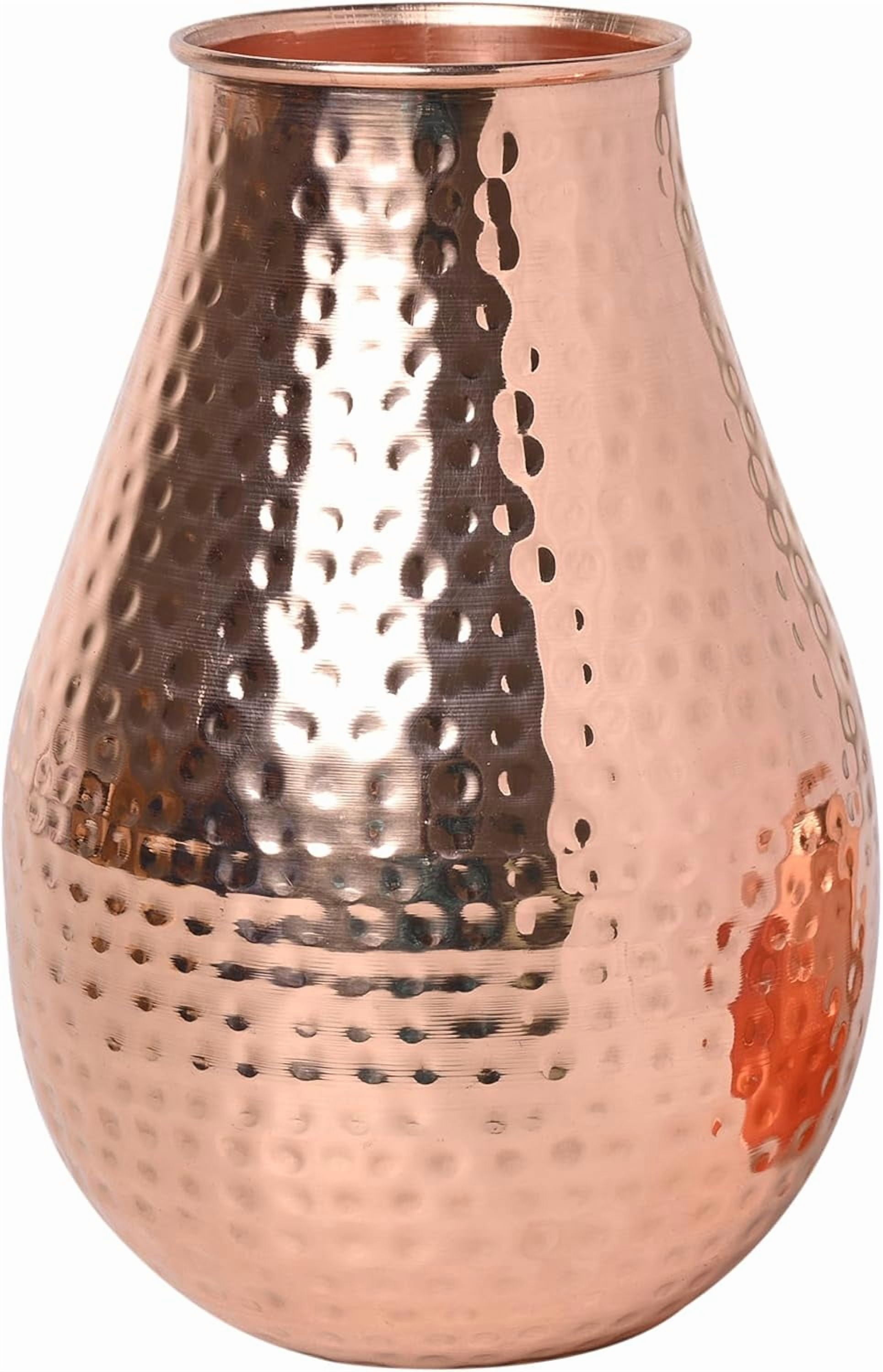 Pure Copper Bedside Water Carafe – 1.6L (54.10 fl oz) | Ayurvedic Health Benefits | Eco-Friendly Water Pitcher | Handcrafted in India