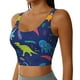 thumbnail image 2 of Fotbe Dinosaurs Sujetador Deportivo Largo sin Aros para Mujer con Almohadillas y Soporte Medio, Transpirable y Absorbente, Camiseta Tipo Chaleco o Tank Top-Medium, 2 of 8