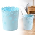thumbnail image 2 of Mini Wastebasket Small Blue Trash Can Office Plastic Garbage Can for Bathroom Vanity Desktop Office or Living Room, 2 of 9
