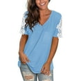 thumbnail image 2 of Sngxgn Women's Cotton Short Sleeve Crop Top – Cropped Casual Crew Neck T-Shirts(Blue,S), 2 of 4