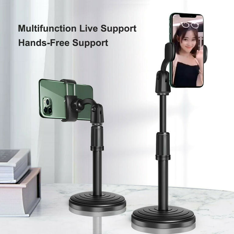 Cooligg 360° Adjustable Desktop Cell Phone Stand , Stabilize Stand Holder  for Mobile Phone (All Size) , Black 