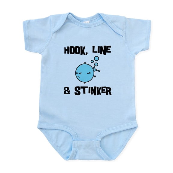 CafePress - Hook, Line & Stinker Infant Bodysuit - Baby Light Bodysuit, Size Newborn - 24 Months