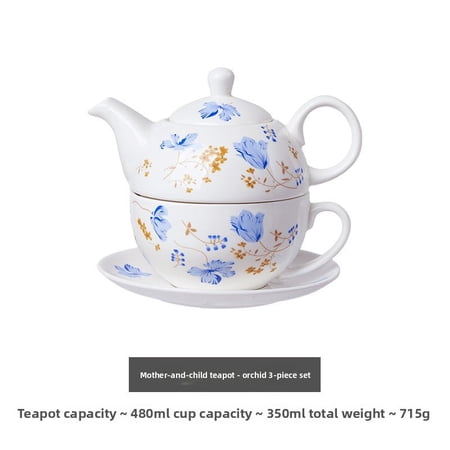 ZZR Creative Ceramic Tea Set Flower Teapot English Mother and Child Teapot Afternoon Tea Office Single Coffee Pot Kettle