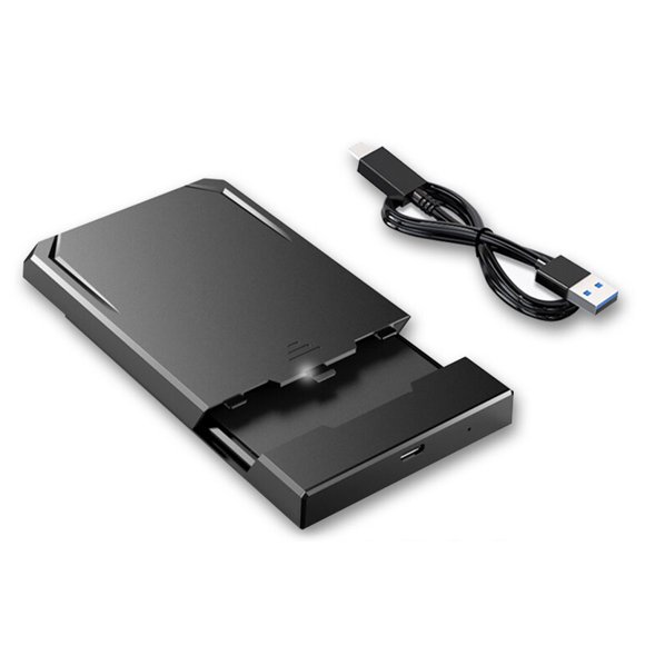 cool-fish Boîtier de Disque Dur Externe USB 3.1 Type-C pour HDD/SSD SATA 2.5 Pouces, Installation Sans Outils, Design Compact et Portable, Compatible avec Windows/Mac, Matériau ABS Noir