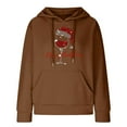 thumbnail image 5 of Womens Christmas Sweatshirt Womens Christmas Hat Hoodies Knit Hooded Lined Long Sleeve Sweatshirt Graphic Woman Hoodies Coffee M, 5 of 6