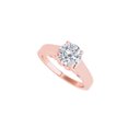 thumbnail image 1 of Bague de Fiançailles Zircone Cubique Chic en Or Rose 14 Carats, 1 of 5