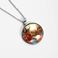 thumbnail image 4 of Kangaroo Elegant Glass Circular Pendant Necklace Jewelry, 4 of 5