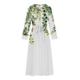 thumbnail image 4 of Qiopertar Robe Décontractée pour Femmes, Élégante, Imprimée, à Lacets, Boutonnée, Manches 3/4, Col Rabattu, en Solde à Moins de 5$, Offres d'Accès Anticipé, 4 of 5