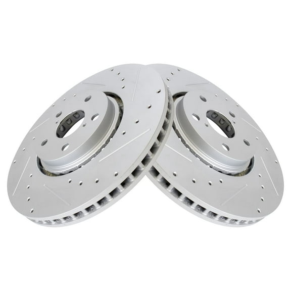 TRQ Front Performance Brake Rotors Set Premium G-Coated Fits Select 2007-2011 Lexus GS350