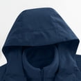 thumbnail image 4 of Enjoytime Womens Rain Jacket with Hood Solid Color Waterproof Zipper Raincoat Fall and Winter Outdoor Mountaineering Windbreaker, 4 of 5