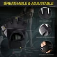 thumbnail image 2 of Ben Din Clothing Weight Lifting Mesh Workout Gloves for Men & Women Large Black/Grey, 2 of 7