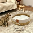 thumbnail image 4 of Lit pour Chat Confortable Durable Fond Antidérapant Résistant à l'Usure Tapis à Griffer pour Chat Nid m Blanc, 4 of 7