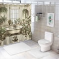 thumbnail image 6 of JEUXUS Bathroom Shower Curtain, Oasis Scene with Fiddle Leaf Plants, Multiple Sizes White, 6 of 6
