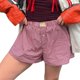 thumbnail image 2 of Ploknplq Shorts for Women,Ladies Shorts,Loose Shorts Women,Shorts Cute Soft Elastic Low Waist Plaid Print Front Pajama Shorts Sleepwear,Womens Shorts Dressy Casual,Comfy Shorts for Women Red 2 M, 2 of 9