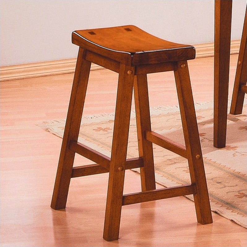 Trent Home Saddleback 18 Bar Stool In Oak Set Of 2 Walmart Com Walmart Com
