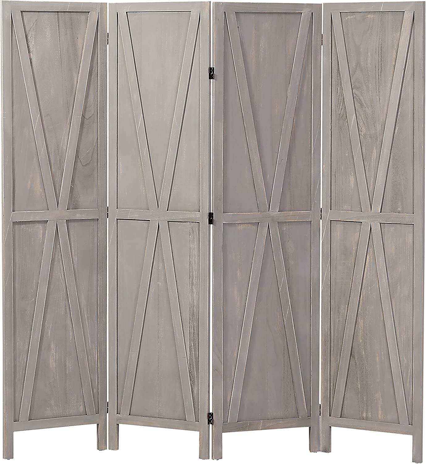 Ft Tall Wood Room Divider 4 Panel Rustic Folding Privacy Screens Room Divider Farmhouse
