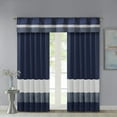 thumbnail image 5 of Madison Park Stripes Pintuck Curtain Panel, 50" x 84", Navy Blue, 5 of 5