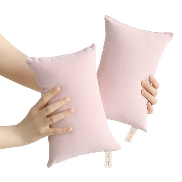 HAOAN Ntbay 2 Pack Microfiber Soft Tiny Pillows Machine Washable Travel Pillows 11” x 7” Light Gray