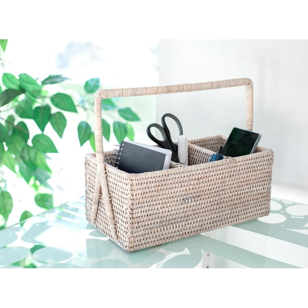 Artifacts Rattan™ 3 Section Caddy/Cutlery Holder with Handle Walmart