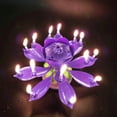thumbnail image 3 of Goyunwell Flower Lotus Music Rotatable 2-Layer Birthday Candles, Purple, 2 Pieces, 3 of 8