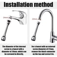 thumbnail image 3 of 2 Pieces Swivel Faucet, 360 Degree Movable Kitchen Faucet, 2 Modes Adjustable Shower Head Filter Sprayer, Kitchen Aerator, Kitchen Faucet, Kitchen, 3 of 5