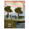 thumbnail image 2 of Cheval Blanc et Arbres Verts - Impression sur Toile Paysage, 2 of 3