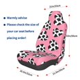 thumbnail image 3 of Wukai heart with cow Full Set Car Seat Covers with Soft Padding Universal Auto Front Seats Protector and Cushion Mat, 3 of 5