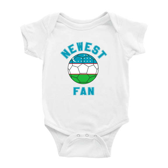 Newest Uzbekistan National Soccer Team Fan Baby Rompers Baby Clothes (White, 12-18 Months)