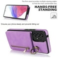 thumbnail image 6 of Nalacover for Samsung A53 5G, Wallet with RFID Credit Card Holder and Zipper Pocket,Drop Protection Flip Cover Ring Holder Kickstand with Double Magnetic Clasp for Samsung Galaxy A53 5G, Purple, 6 of 12