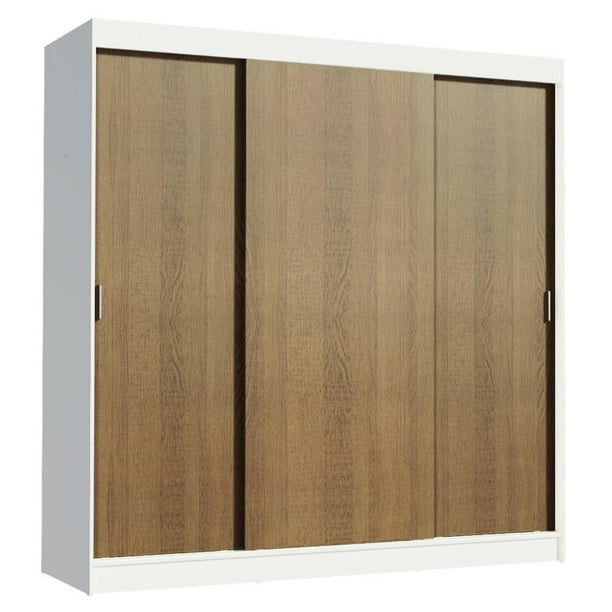 Ropero Closet Madesa Reno 3 Puertas Corredizas 4 Cajones B/M
