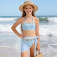 thumbnail image 2 of CAUYDY Children Girls Teen Girls Summer Swimsuit 2 Piece Bathing Suits Cute Bikini Tankini Sets with Cover Ups Beach Skirt for Kid 7T 8T 9T 10T 11T 12T 13T (Sizes 10-11 Years,D01-Sky Blue), 2 of 9