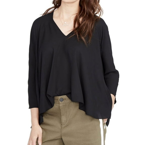 Rachel Roy Womens Drapey Knit Blouse, Black, Medium