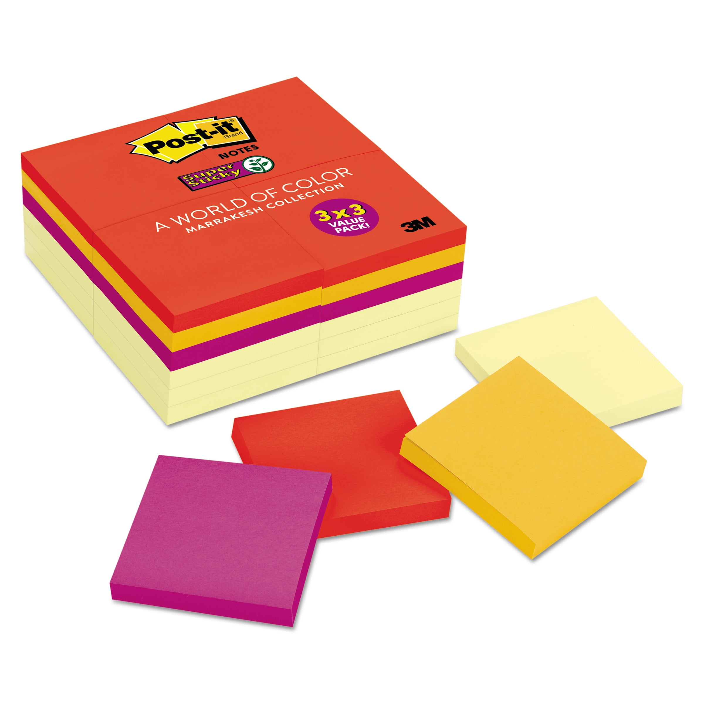 Postit Notes Super Sticky Note Pads Office Pack, 3 x 3, Canary Yellow