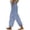 a-518Blue108, variant on Womens Solid Color Striped Straight Leg Pants With Button Split Hem Elastic Waist Side Pockets For Casual Daily Wear Office Weekend Outings Light Blue