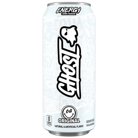 GHOST® ENERGY Zero Sugars Energy Drink, Original Flavor, 200mg Natural Caffeine, 16 fl oz, 12 Pack Cans