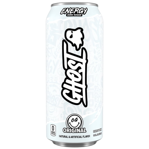 GHOST® ENERGY Zero Sugars Energy Drink, Original Flavor, 200mg Natural Caffeine, 16 fl oz, 12 Pack Cans