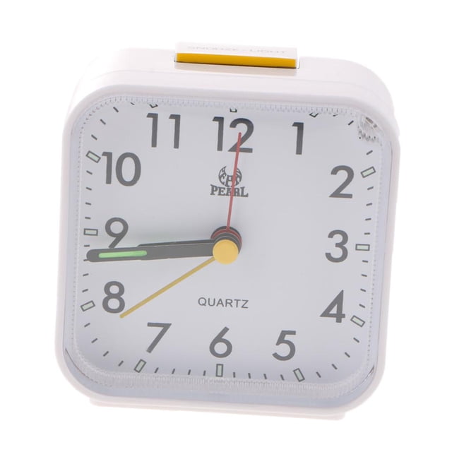 yuksok Réveil Sans Tic-Tac Mini Horloge Portable avec Veilleuse-Blanc