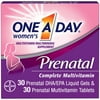 One A Day Women's Prenatal Multivitamin Two Pill Formula, Supplement for Before, During, and Post Pregnancy, Including Vitamins A, C, D, E, B6, B12, Folic Acid, and Omega-3 DHA, 30+30 Count