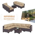thumbnail image 4 of 2 Pieces Outdoor Patio Furniture Set, Wicker Outdoor Sectional Sofa, All-Weather Patio Conversation Sets with Washable Thick Cushion for Garden, Backyard, Balcony, Porch, Sand, 4 of 8