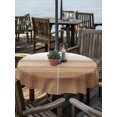 thumbnail image 6 of Outdoor Tablecloth with Umbrella Hole, Brown White Ombre Spillproof Waterproof Outdoor Table Cover, Vintage Farmhouse Abstract Striped Patio Tablecloths for Party/Garden/Picnic, Round 60 inch, 6 of 9