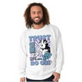 thumbnail image 3 of The Smurfs Cool Kanji Trust No One Men's Crewneck Sweatshirt Brisco Brands M, 3 of 6