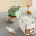 thumbnail image 4 of Compact Double Layer Ice Cube Tray With Lid And One Click Demolding Pull Out Ice Drawer With Portable Handle Includes 2 Large Ice, 4 of 9